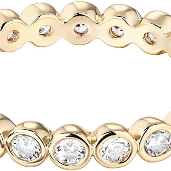 14K Gold Plated Rings with Cubic Zirconia - 2.8mm Stackable for Women - Gold Lov - Picture 3 of 7